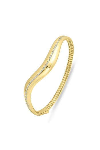 14 Ayar Altın Dalga S Model Bilezik (BLZ0458)