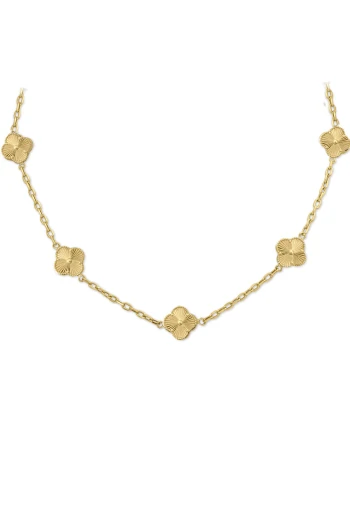 Altın 1.5 Cm Beşli Yonca Kolye (KLY1660)