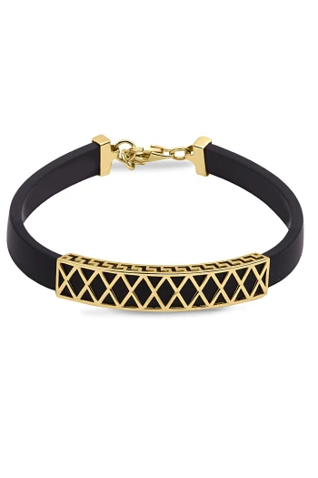 Altın Çapraz Motif Detay Erkek Bileklik (BLK0338)