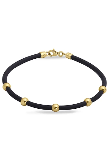 Altın Düz Top Detaylı Erkek Bileklik (BLK0622)