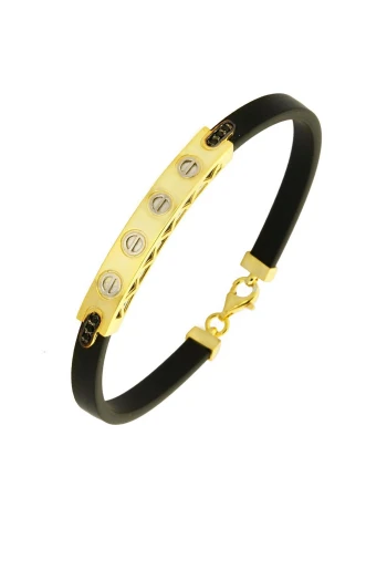 Altın Gurmet Model Erkek Deri Bileklik (EBL0121)