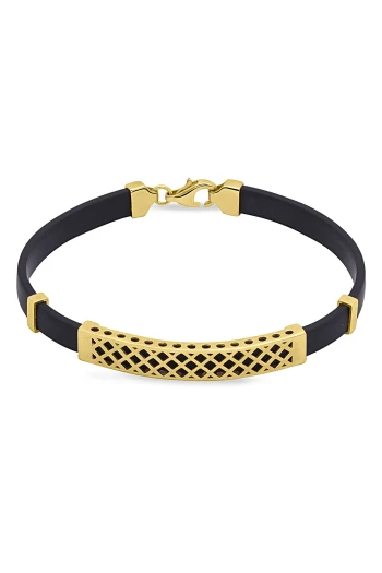 Altın Petekli Kauçuk Erkek Bileklik (BLK0288)