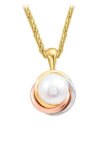 Altın Üç Renk Olimpiyat İnci Kolye (KLY1669)