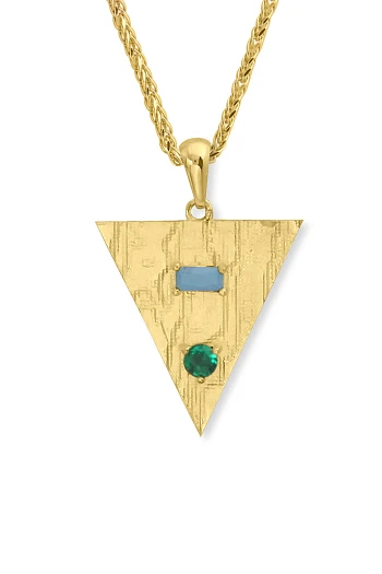 Ay Ve Göz Taşlı Altın Kolye (KLY1661)