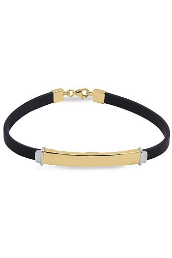 İsim Yazılabilir Altın Erkek Kauçuk Bileklik (EBL0022)