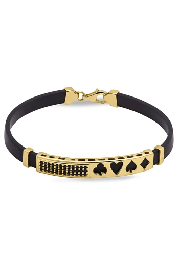 İskambil Detaylı Altın Erkek Bilekliği (BLK0337)