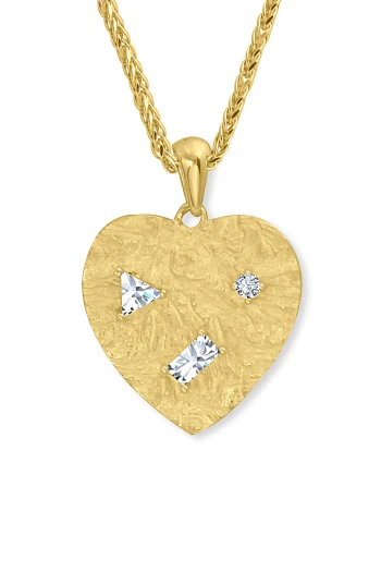 Kalp Model Taşlı Altın Kolye (KLY1666)