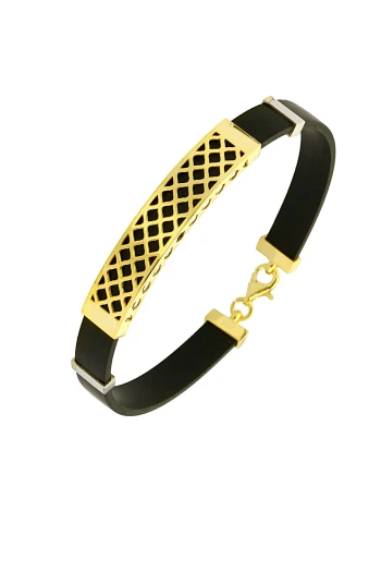 Petek Detaylı Altın Spor Erkek Bileklik (EBL0114)
