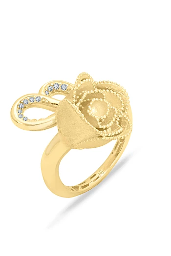 Tomurcuk Gül Altın Yüzük (YZK1415)