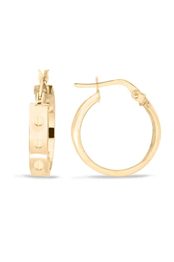 1.8 Cm Düz Spor Model Altın Halka Küpe (KP0051)