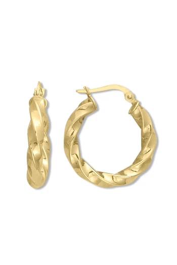 2.2 Cm Altın Burgulu Altın Halka Küpe (KP0274)