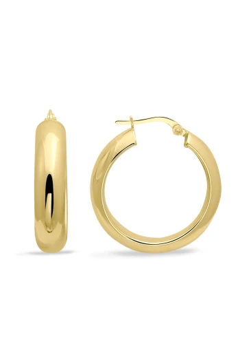 2.5 Cm Altın Bombeli Halka Küpe (KP0175)