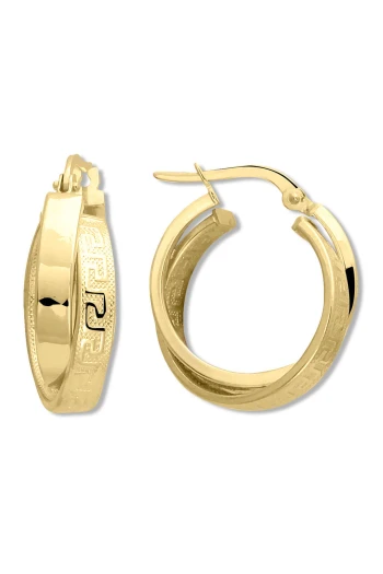 2.5 Cm Altın Pana Motif Sarmal Halka Küpe (KP0306)