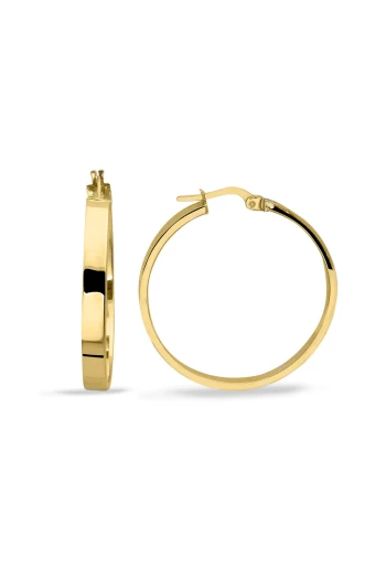 3 Cm Altın 14 Ayar Ray Halka Küpe (KP0178)