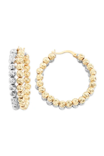 3.4 Cm Çift Sıralı Altın Dorika Halka Küpe (KP00002)