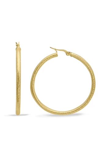 4.2 Cm Kalemli Altın Halka Küpe (KP0171)