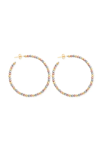 5 Cm Renkli Altın Toplu Dorika Halka Küpe (KP0011)