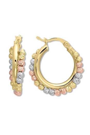 Altın 14 Ayar 2.5 Cm Dorikalı Halka Küpe (KP0290)