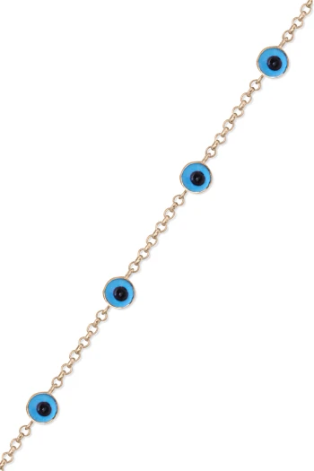 Altın 14 Ayar Nazar Boncuklu Bileklik (BLK0084)