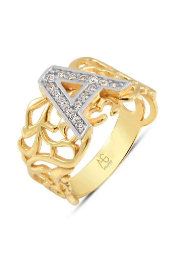 Altın A Harfi Yüzük (YZK0026)