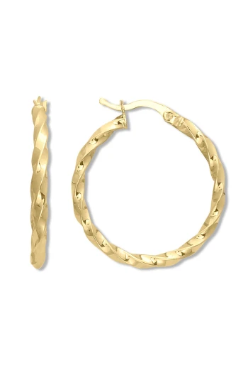 Altın Burgulu 3 Cm Halka Küpe (KP0271)