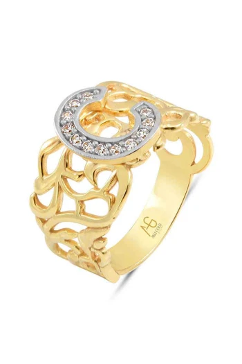 Altın C Harfi Yüzük (YZK0024)