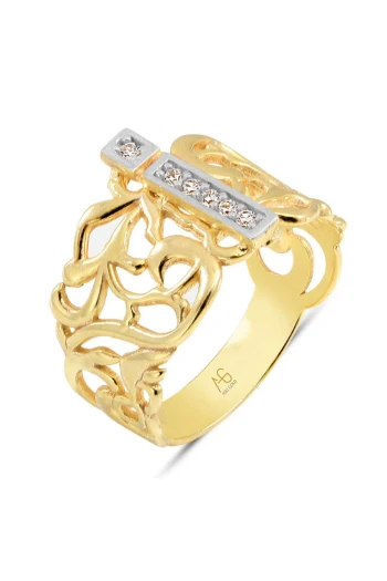 Altın İ Harfi Yüzük (YZK0016)