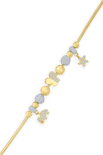 Altın Kelebek Ve Fil Detaylı Charm Bileklik (BLK1086)