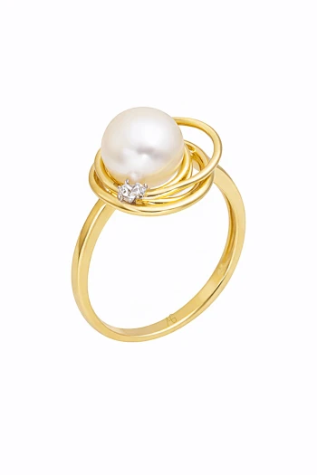 Altın Kuş Yuvası İnci Yüzük (YZK1433)