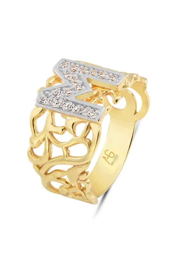 Altın M Harfi Yüzük (YZK0012)