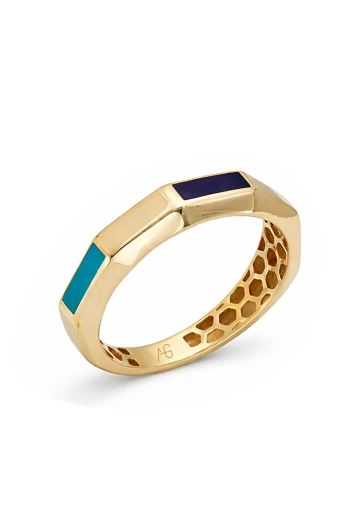 Altın Mineli Köşegen Yüzük