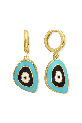 Altın Mineli Nazar Küpe (KP1089)