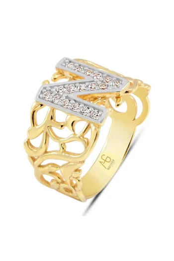 Altın N Harfi Yüzük (YZK0011)