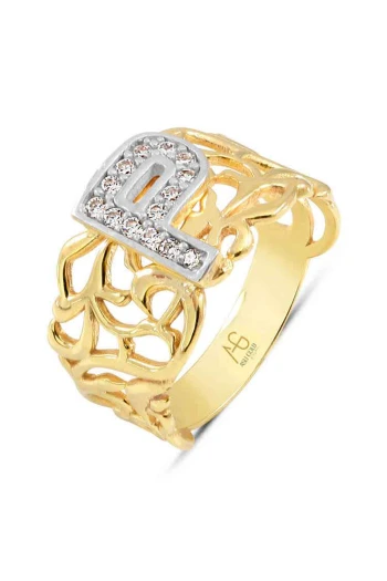 Altın P Harfi Yüzük (YZK0008)