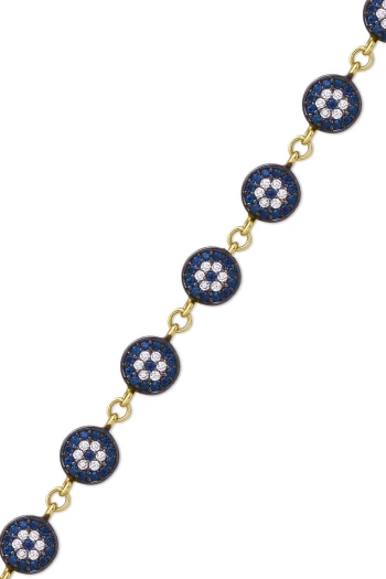 Altın Sıralı Nazar Boncuğu Bileklik (BLK0236)