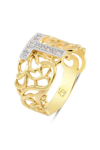 Altın T Harfi Yüzük (YZK0005)