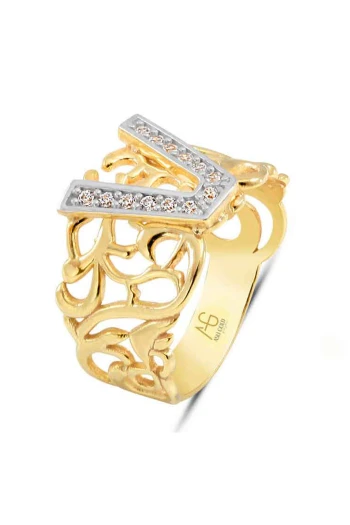 Altın V Harfi Yüzük (YZK003)