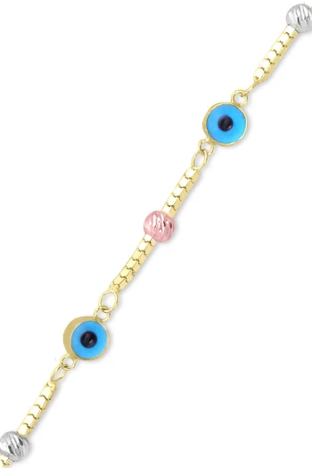 Küp Zincir Detaylı Altın Nazar Bileklik (BLK0191)