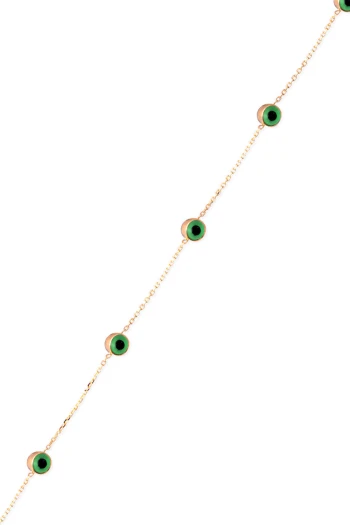 Yeşil Göz Altın Halhal Bileklik (BLK0061)