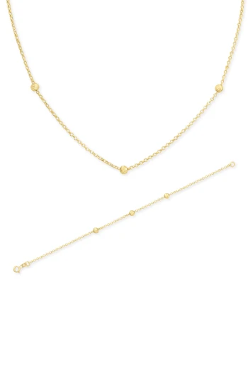 Altın 4Mm Dorika Toplu Kolye Bileklik Takım (TKM0356)