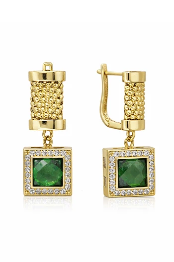 Altın Cesika Ametist Taşlı Küpe (KP1096)