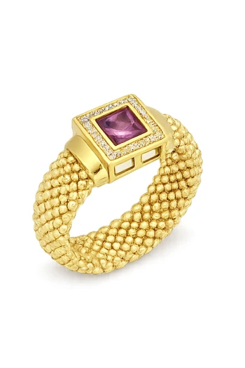 Altın Cesika Ametist Taşlı Yüzük (YZK1498)