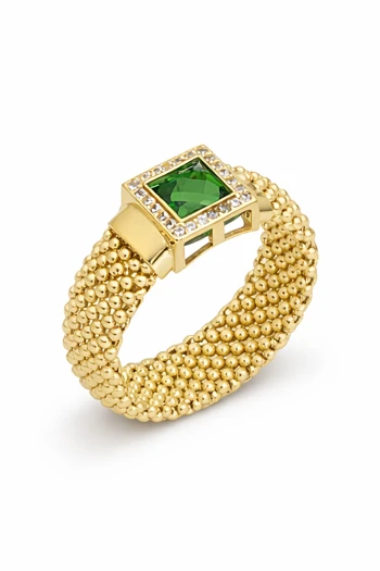 Altın Cesika Yeşil Taşlı Yüzük (YZK1499)