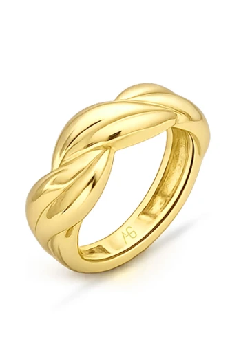 Altın Dalga Form Yüzük (YZK1474)