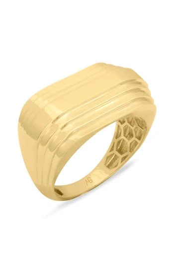 Altın Dikdörtgen Form Dalga Yüzük (YZK1454)