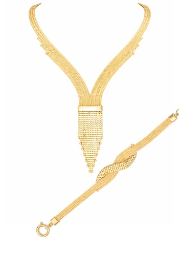 Altın Gerdanlık Bileklik Trabzon İşi Takı Seti (TKM0372)