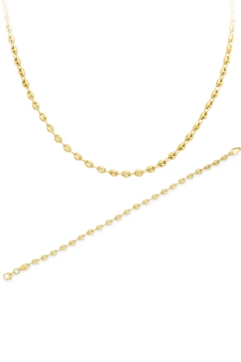 Altın İnce Gemici Unisex Kolye Bileklik Set (TKM0354)