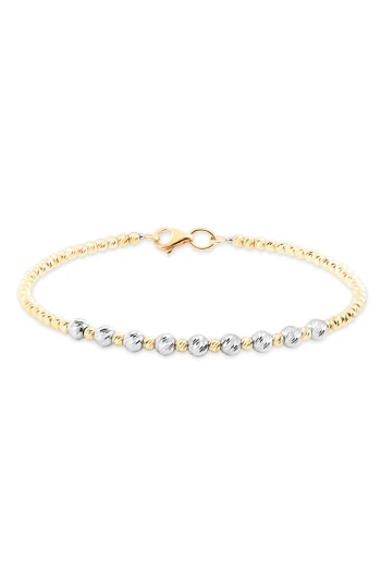 Altın Spor Sarı Beyaz Toplu Dorika Bilezik (BLZ0009)