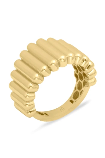 Boyutlu Çubuk Model Altın Taşsız Yüzük (YZK1463)