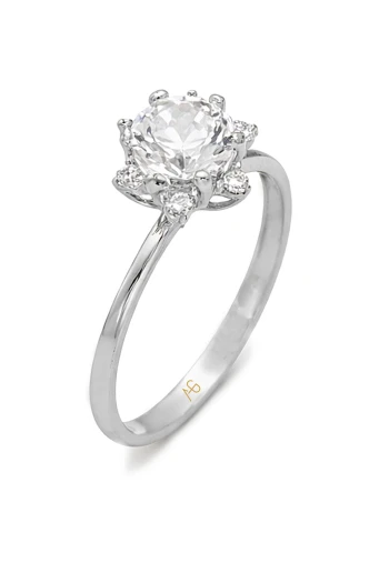 Evlilik Teklifi Beyaz Altın Tektaş Yüzük